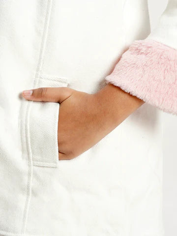 Girl's woolen hoody dress coat